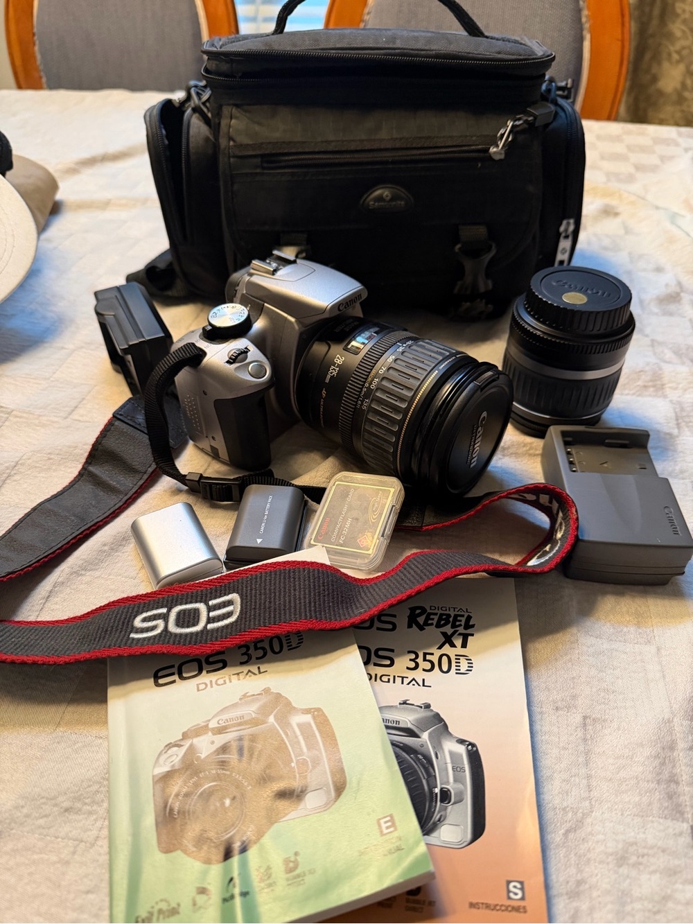Canon Digital SLR Camera Kit in Silver and Black with Carry Case